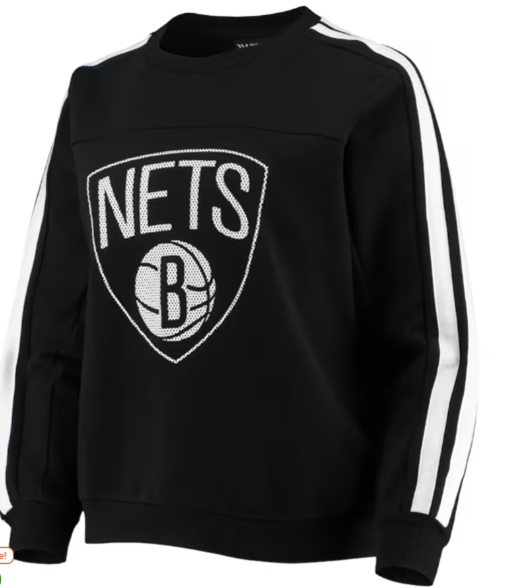 Brooklyn Nets Women's Med Pullover Black Sweatshirt - NWT The Wild Collective